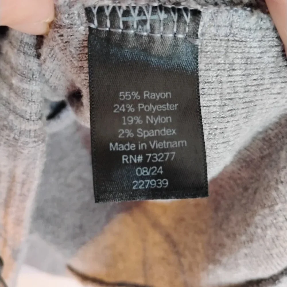 Simply Vera Vera Wang Gray Ribbed Knit Sweatshirt Pullover Size M